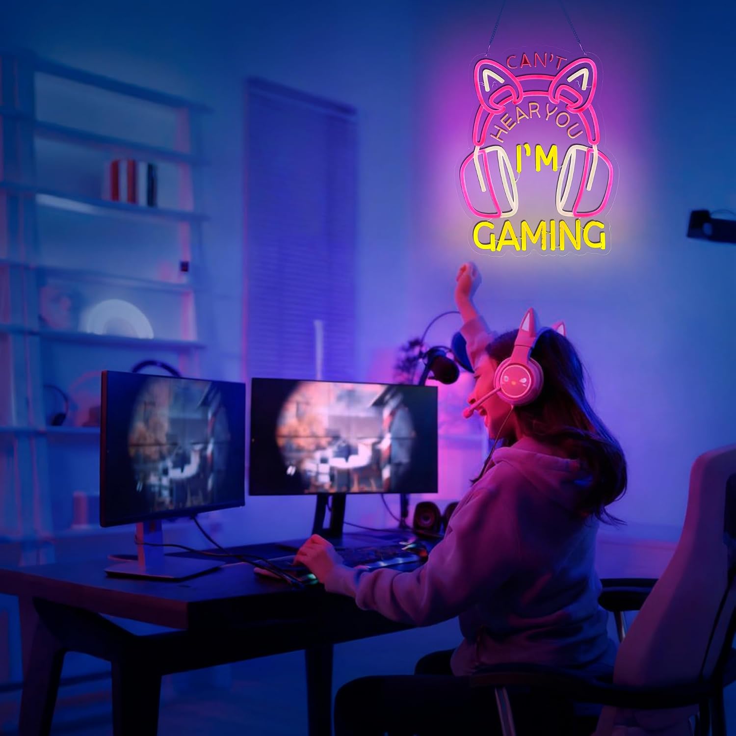 Can't Hear You I'm Gaming Neon - Esports Gaming Cafe review and price