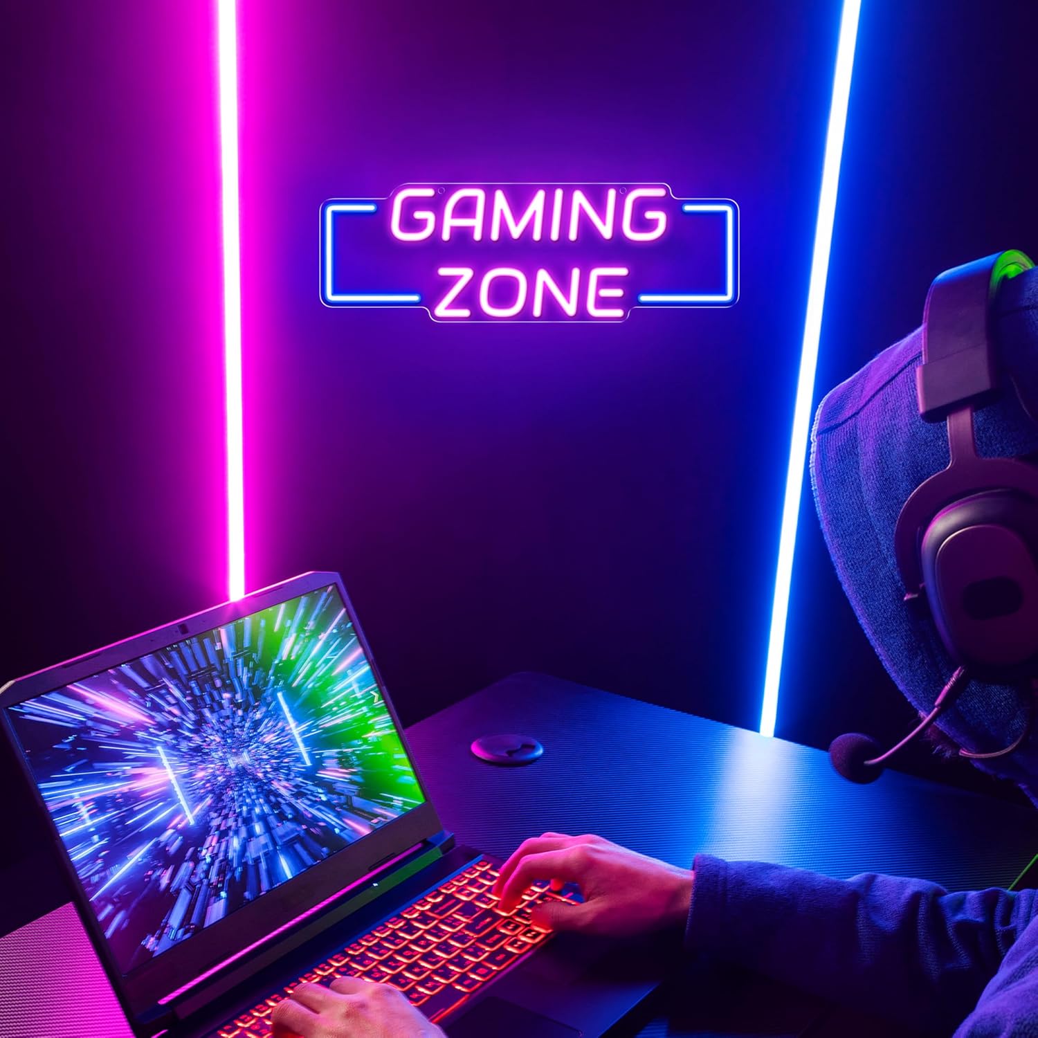 Gaming Zone Neon Sign USB LED  - Esports Gaming Bar review and price