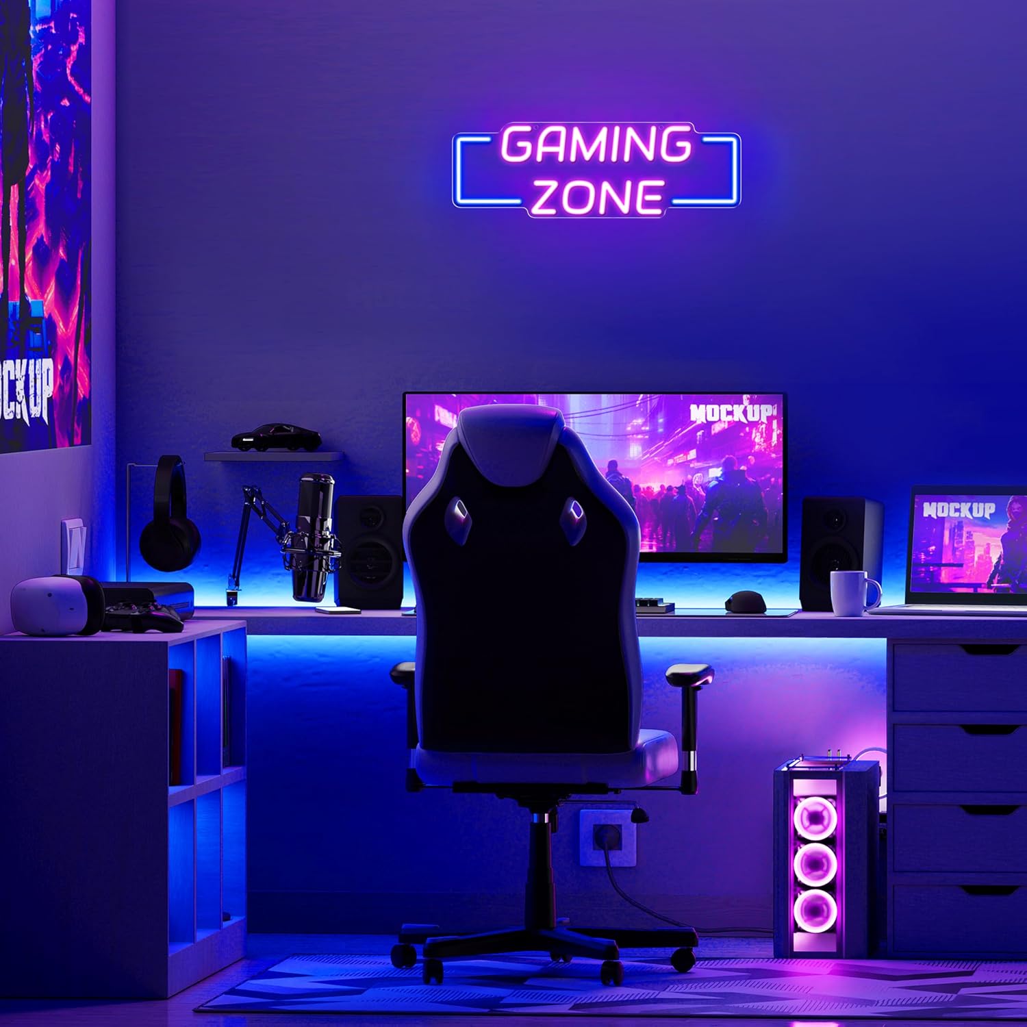 Gaming Zone Neon Sign USB LED  - Esports Gaming Bar review and price