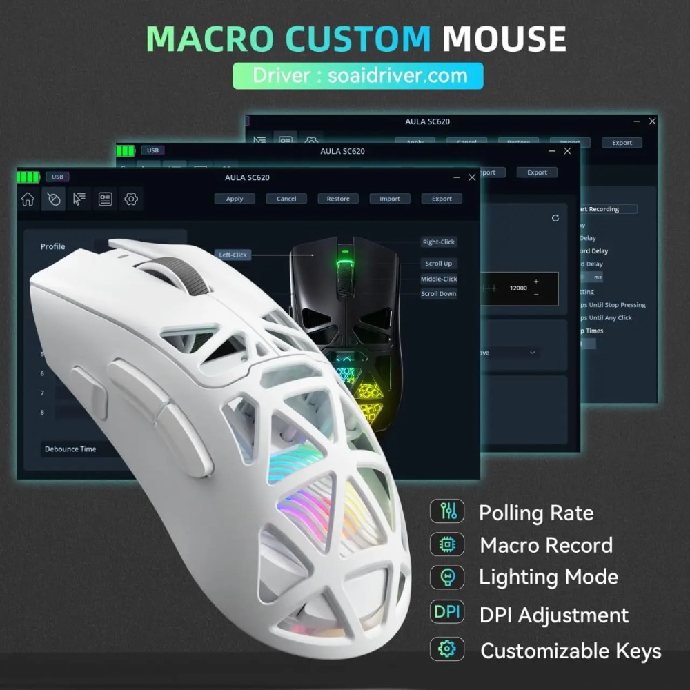 AULA SC620 Gaming Mouse Wired/ - Esports Gaming Mouse Weight Adjustable review and price