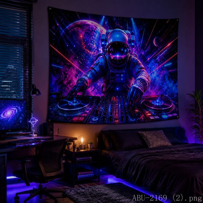 Space Astronaut Disc Tapestry  - Esports Gaming Bar review and price