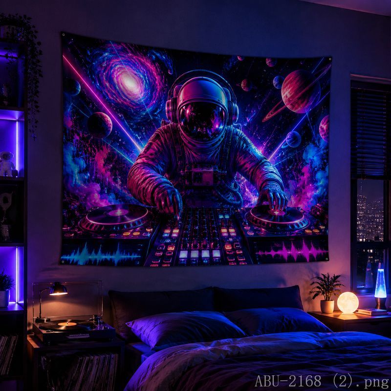 Space Astronaut Disc Tapestry  - Esports Gaming Bar review and price